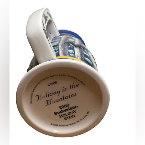 Holiday In The Mountains 2000 Budweiser Holiday Beer Stein Mug Mountains #CS416 - Picture 6 of 6